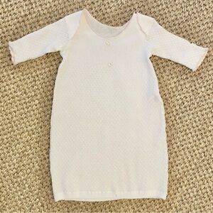 Ribbed Knit Baby Gown with Button Detail
